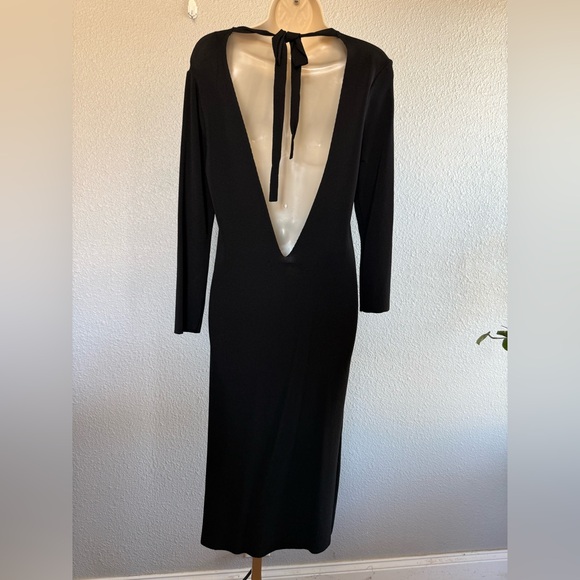 Zara Knit Open Back Midi Dress Size Large Bodycon - Picture 6 of 6